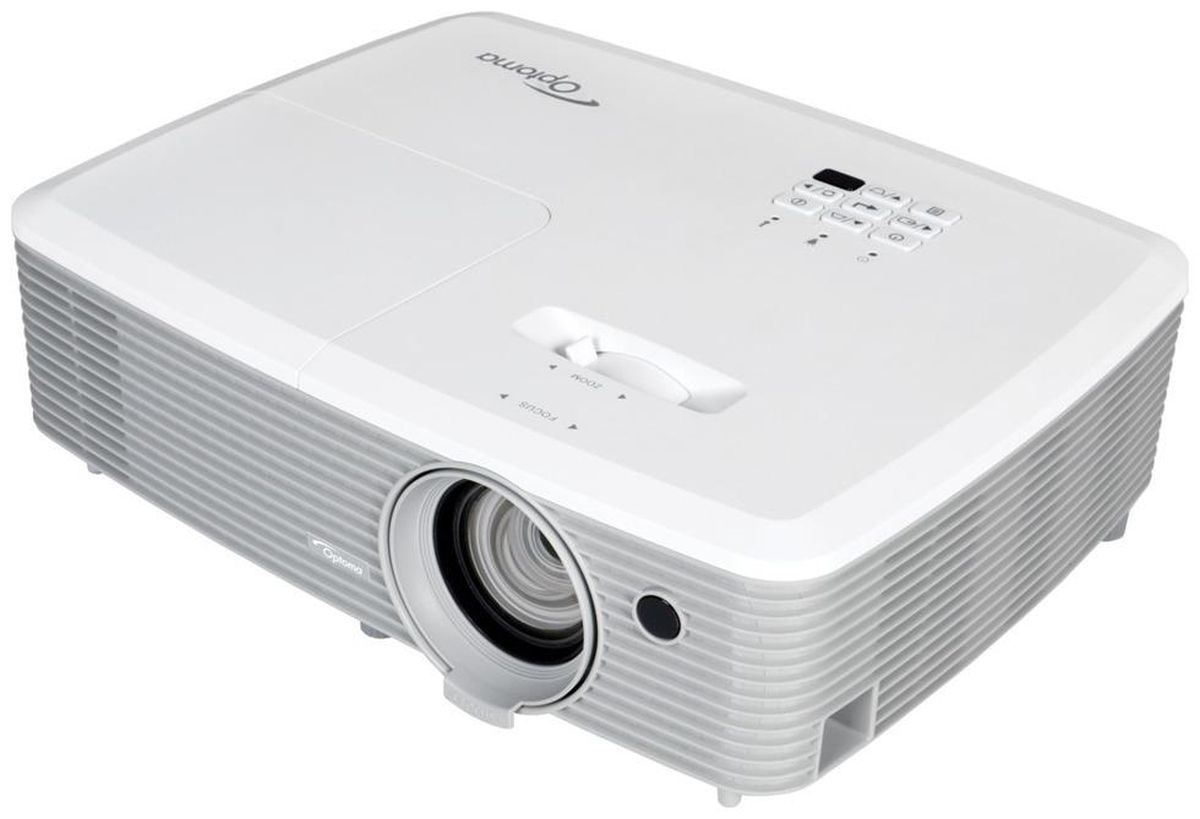 Optoma EH400 [95.78E01GC0E] Проектор {DLP 1920x1080 4000Lm, 22000:1; TR 1.47 - 1.63:1; HDMI x2; MHL; VGA IN; Composite; Audio IN 3,5mm; VGA Out; Audio Out; RS232; USB A Power (5V-1A); 2W}