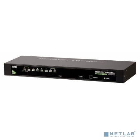 *****Переключатель KVM ATEN 8 cpu PS2/USB+VGA, со шнуром для подключ. консоли  PS2/USB 0.27м., 2048x1536, 1U 19&quot; (CS1308-AT-G)