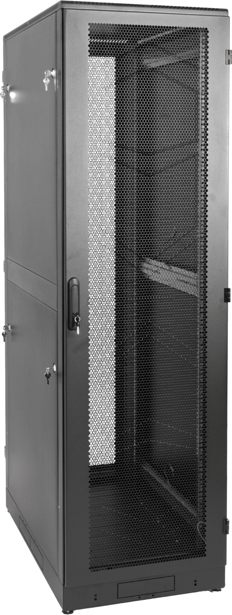 ЦМО Шкаф телекоммуникационный напольный 42U (600x800) дверь стекло, цвет чёрный  (ШТК-М-42.6.8-1ААА-9005) (3 коробки)