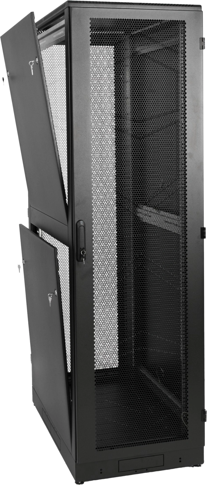 ЦМО Шкаф телекоммуникационный напольный 42U (600x800) дверь стекло, цвет чёрный  (ШТК-М-42.6.8-1ААА-9005) (3 коробки)