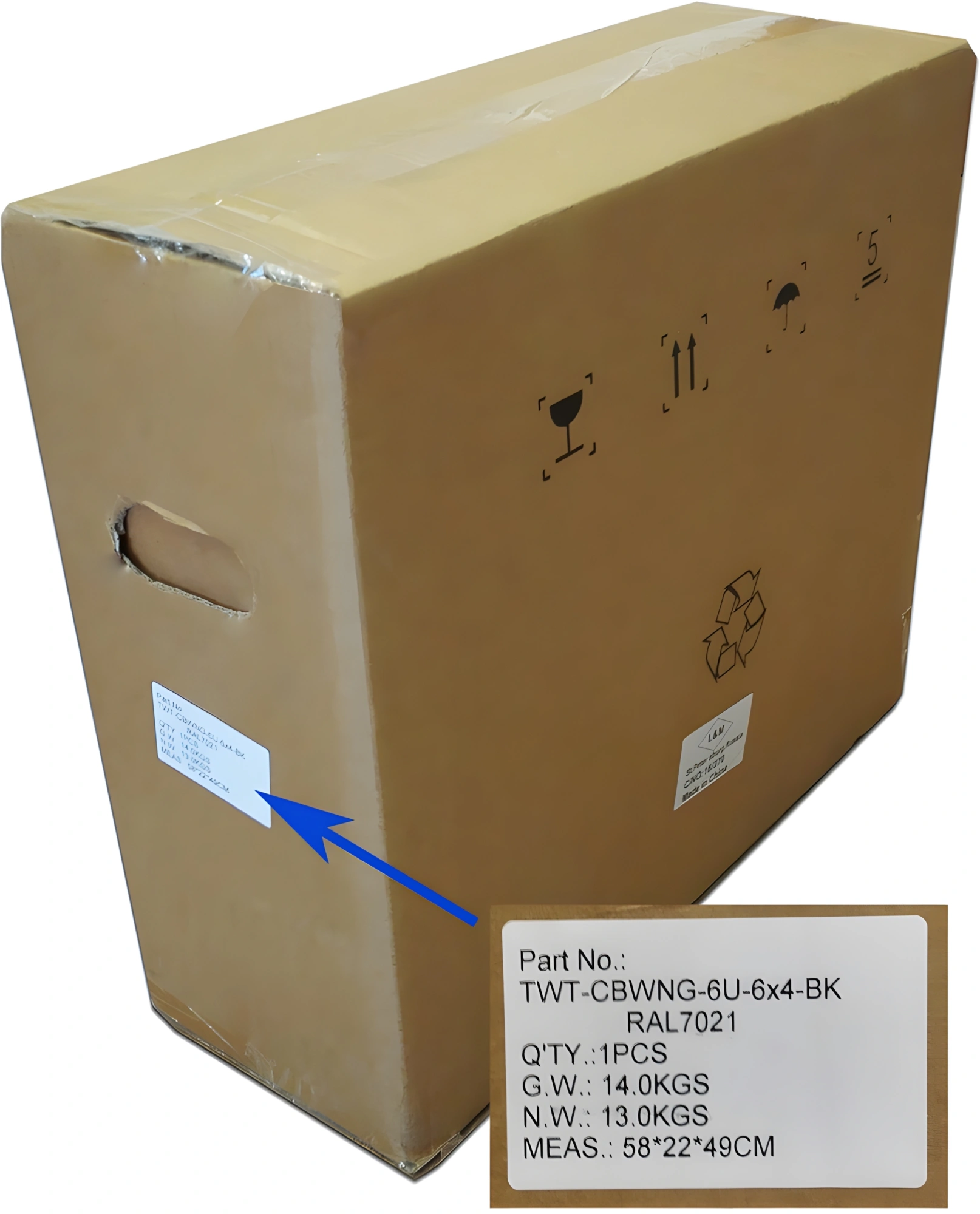 LANMASTER TWT-CBWNG-9U-6X4-BK