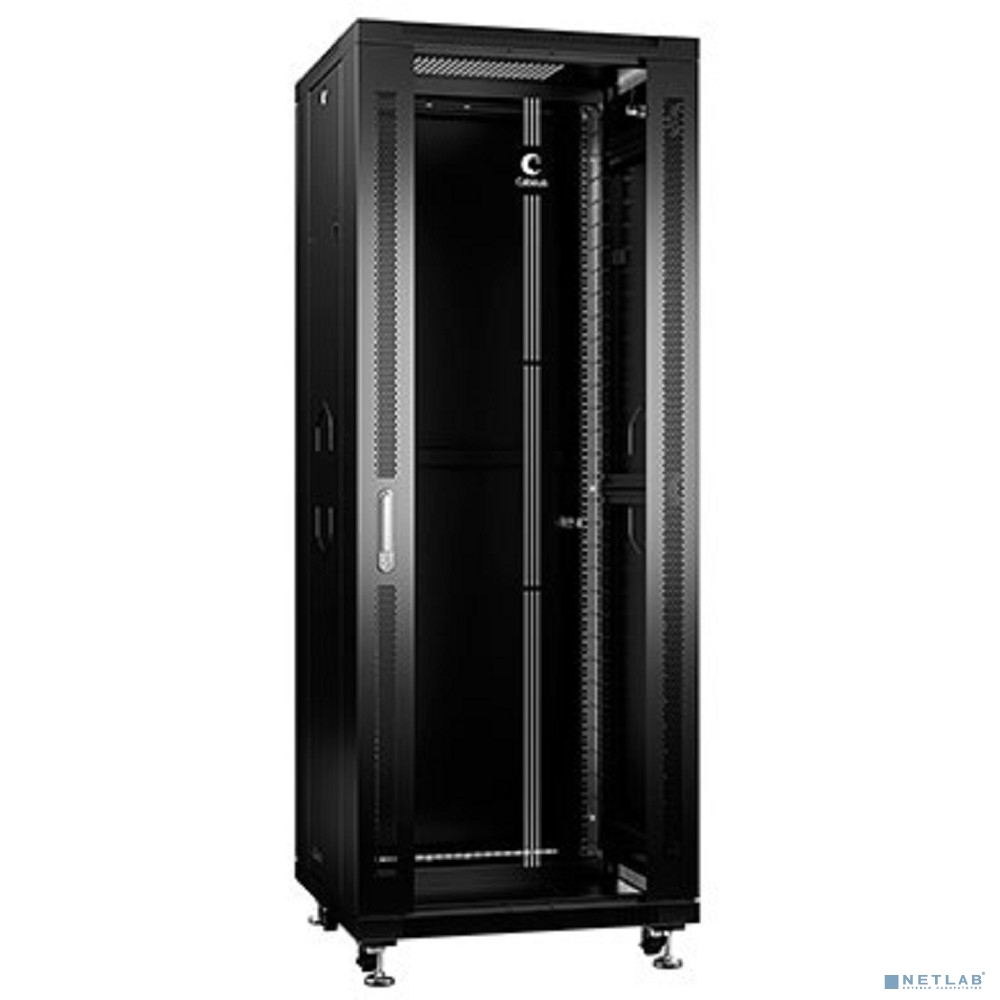 Cabeus SH-05C-32U60/100-BK Шкаф монтажный телекоммуникационный 19" напольный для распределительного и серверного оборудования 32U 600x1000x1610mm передняя стеклянная и задняя сплошная металлическая дв Cabeus SH-05C-32U60/100-BK Шкаф монтажный телекоммуникационный 19" напольный для распределительного и серверного оборудования 32U 600x1000x1610mm передняя стеклянная и задняя сплошная металлическая дв