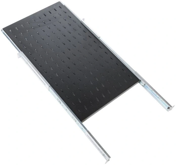 ЦМО Полка перфорированная выдвижная с телескоп. направляющими, глубина 750 мм, цвет черный (ТСВ-75-9005)