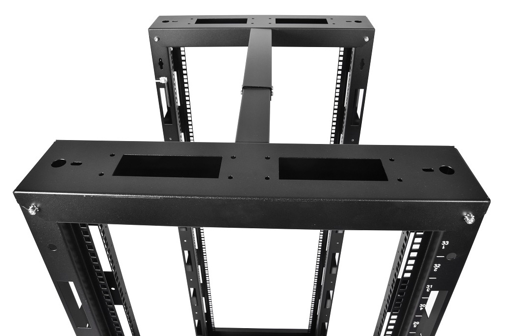 ЦМО Стойка телекоммуникационная универсальная 24U двухрамная,цвет черный (СТК-24.2-9005) (в одной коробке)