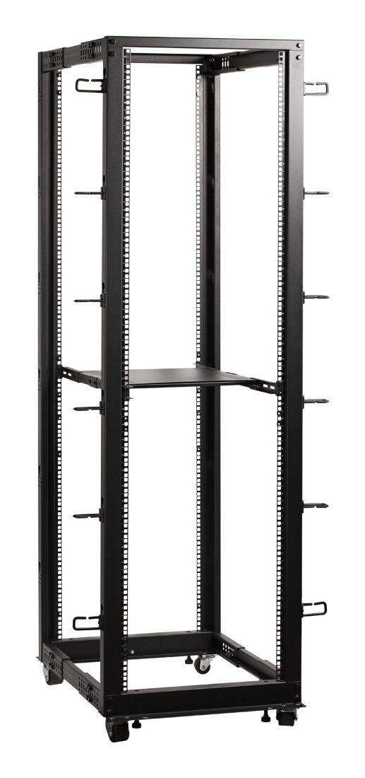 Стойка двухрамная 42u, с регулируемой глубиной (560-1020 мм), черная LANMASTER TWT-RACK2-42U-ADJ