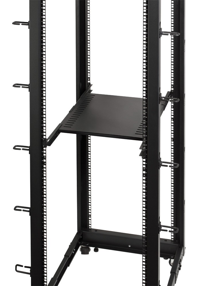 Стойка двухрамная 42u, с регулируемой глубиной (560-1020 мм), черная LANMASTER TWT-RACK2-42U-ADJ