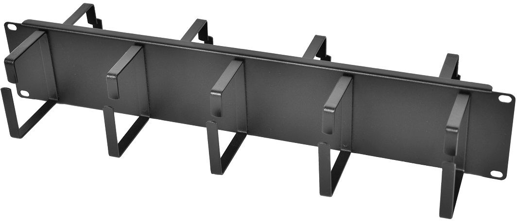 ЦМО Горизонтальный кабельный органайзер двусторонний 19" 2U, 9 колец, цвет черный ГКО-2-9-9005