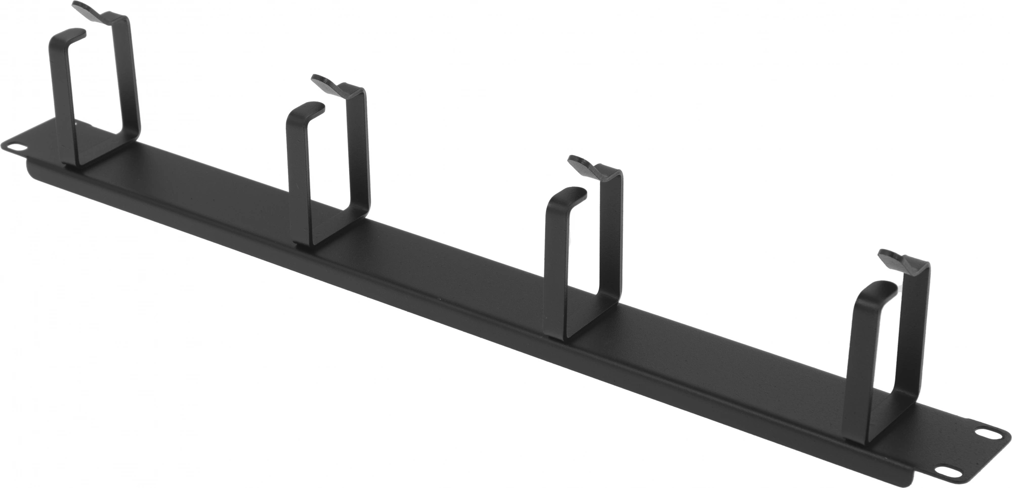 ЦМО Горизонтальный кабельный органайзер без окон 19" 1U, 4 кольца, черный (ГКО-4.62-9005)