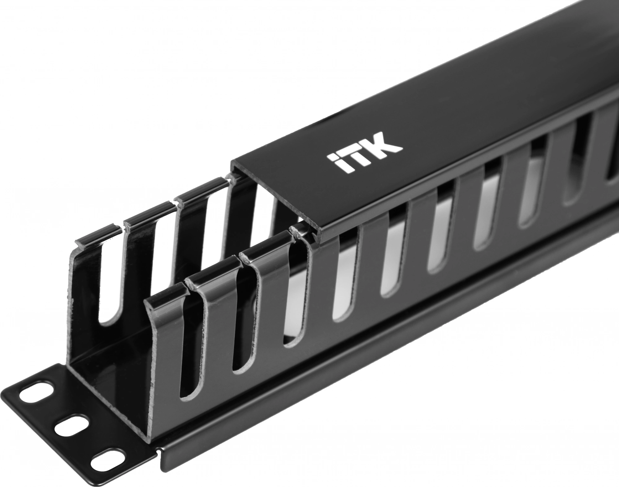 ITK CO05-1PC 19" пластиковый каб. органайзер с крышкой, 1U, чер CO05-1PC