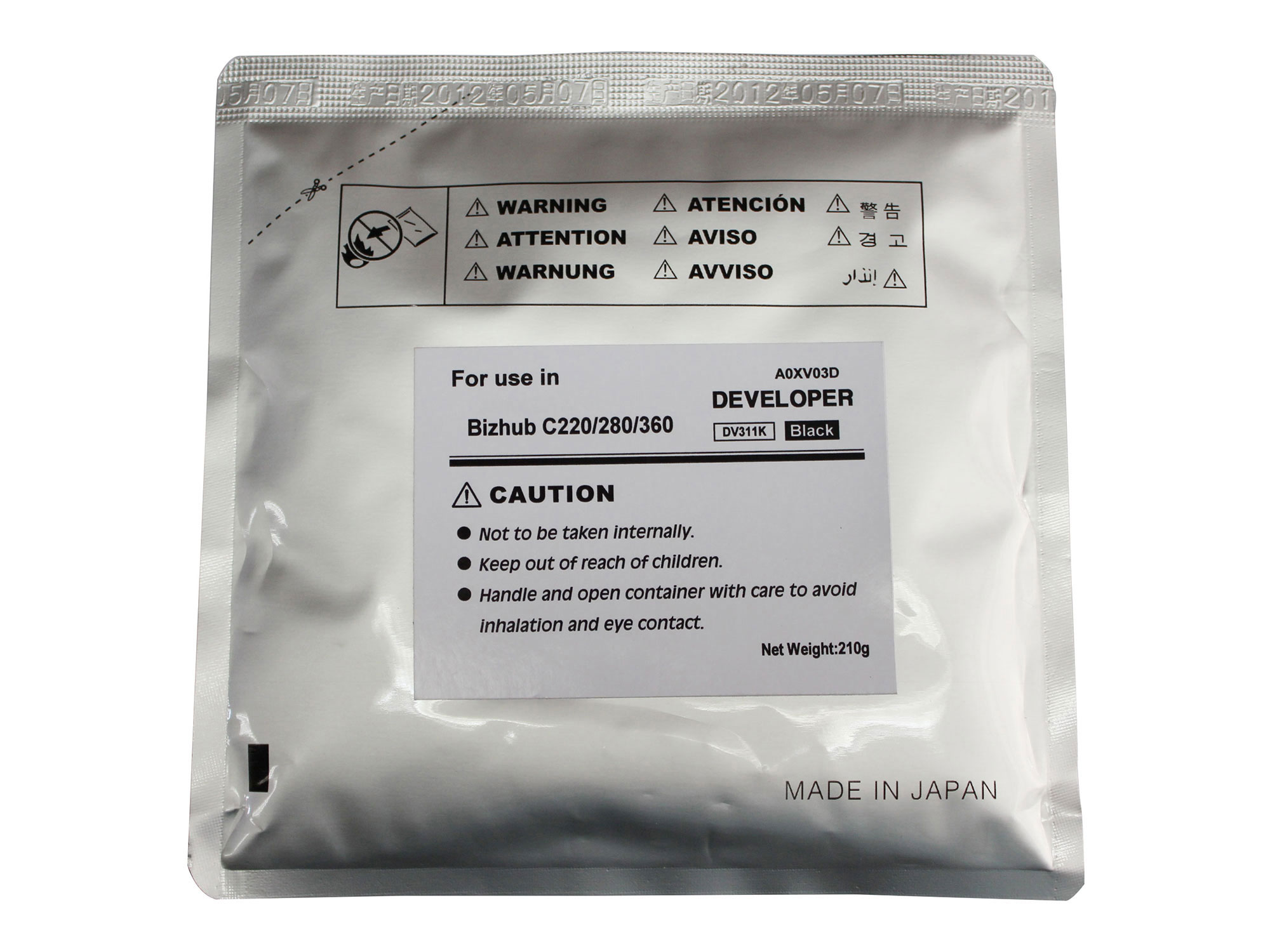 Девелопер для KONICA MINOLTA Bizhub C220/C280/C360 (CET) Black, 210г/пак, 570000 стр., CET8436