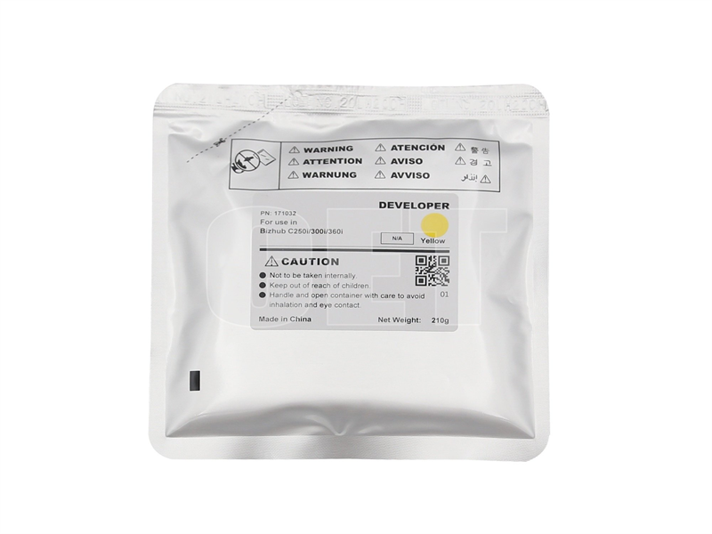 Девелопер для KONICA MINOLTA Bizhub C250i/300i/360i (CET) Yellow, 210г, 1000000 стр., CET171032