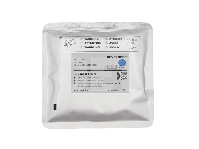 Девелопер для KONICA MINOLTA Bizhub C250i/300i/360i (CET) Cyan, 210г, 1000000 стр., CET171030