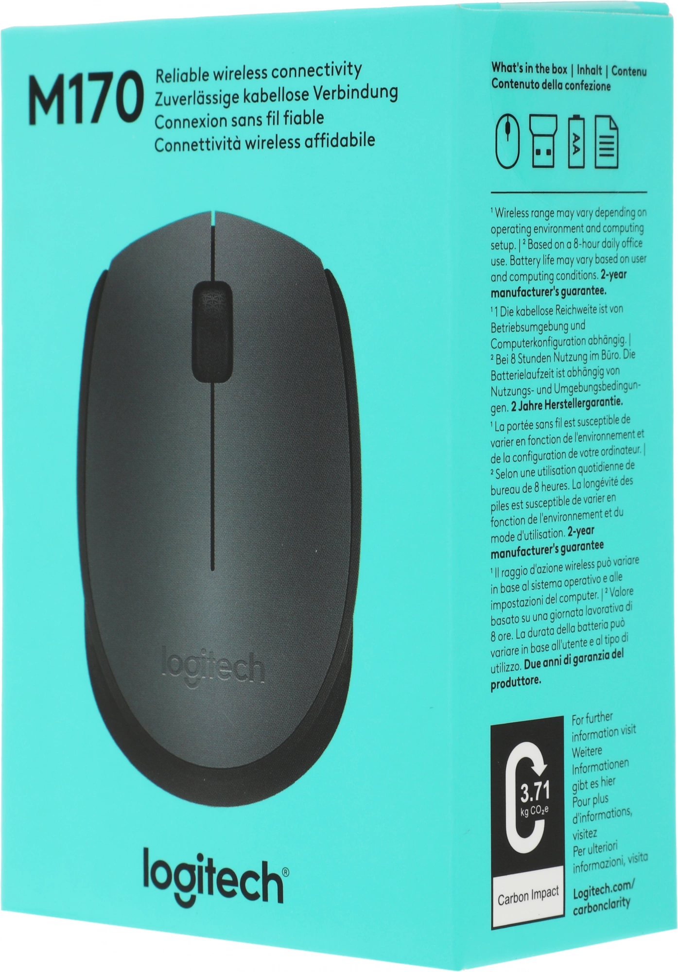910-004642 Logitech Wireless Мышь беспроводная M170  Grey