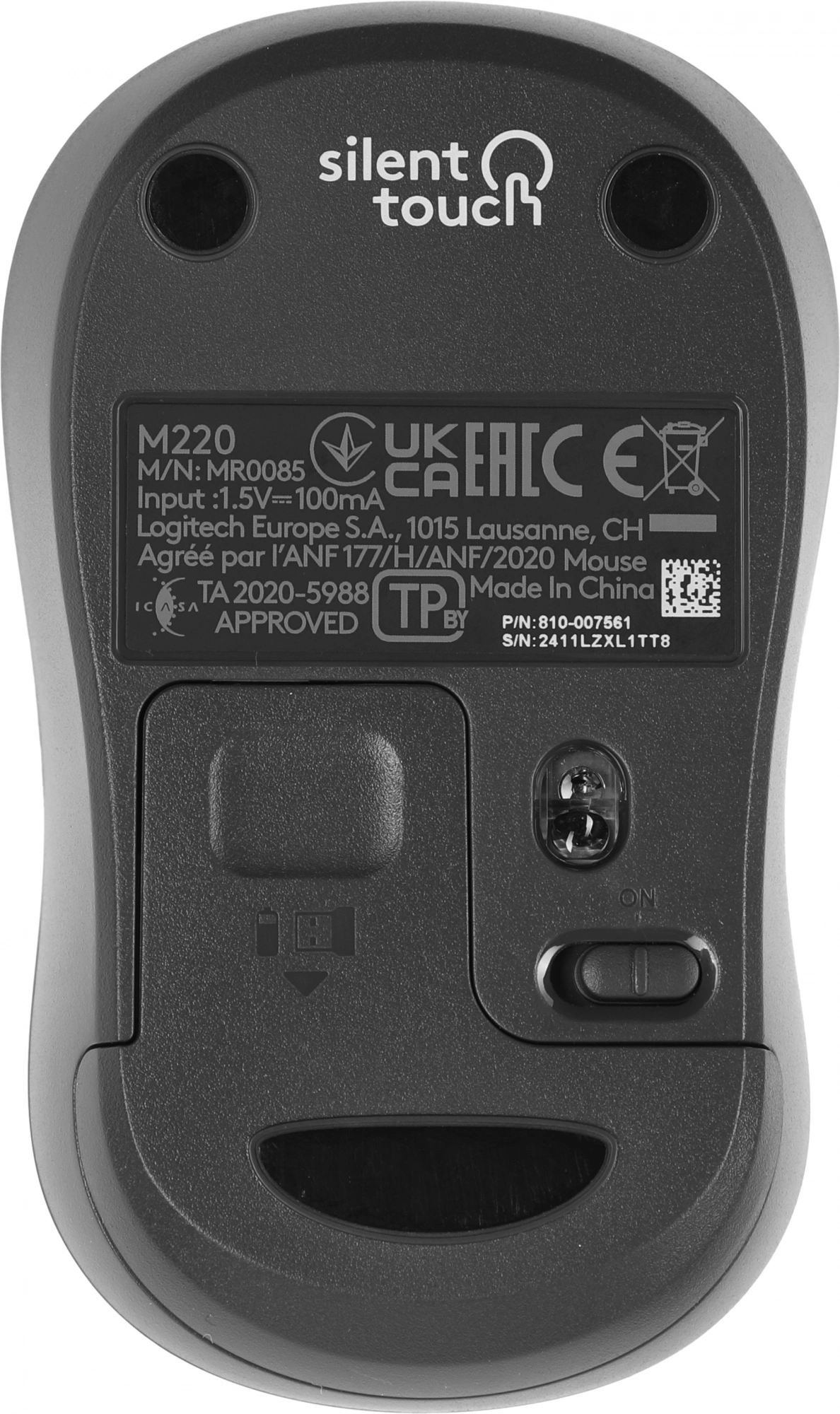 920-009807 Logitech Клавиатура + мышь MK295 с поддержкой SilentTouch заводская гравировка RU/LAT