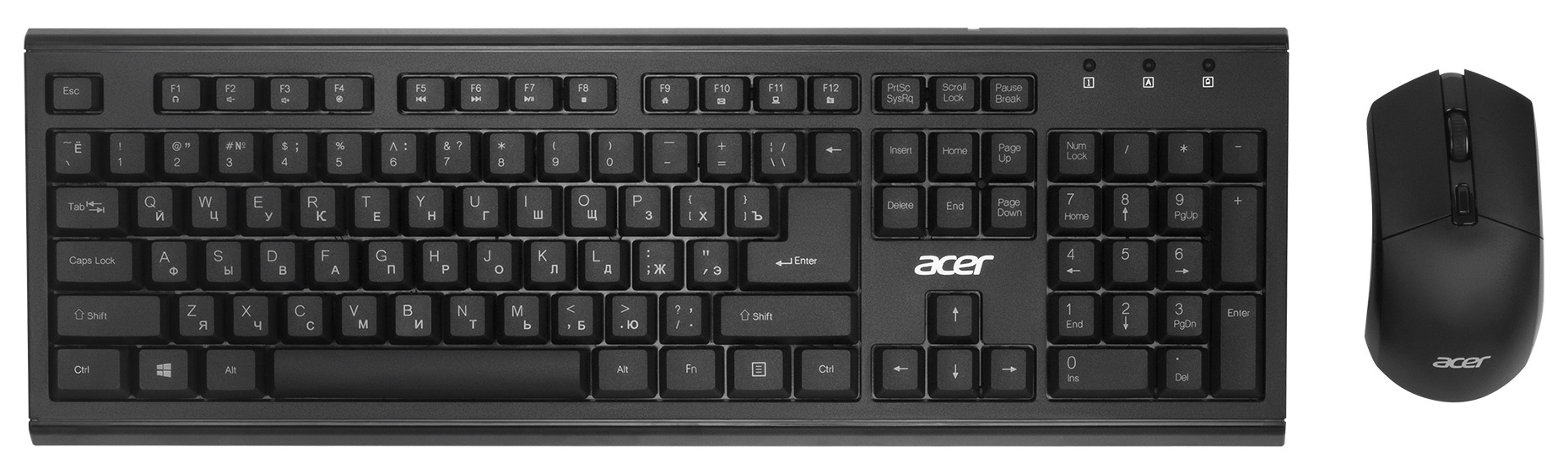 Acer OKR120 [ZL.KBDEE.007] Комплект (клавиатура + мышь) черный USB беспроводная