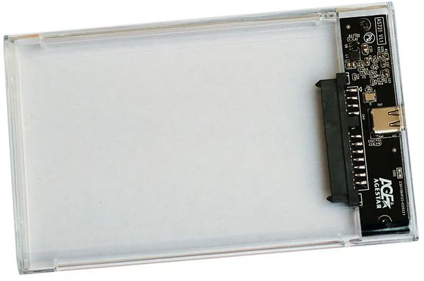 Внешний корпус для HDD/SSD AgeStar 3UB2P4C SATA III пластик прозрачный 2.5&quot;