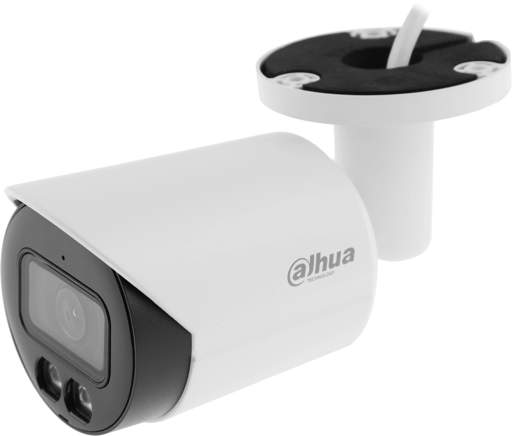 DAHUA DH-IPC-HFW2449SP-S-IL-0360B Уличная цилиндрическая IP-видеокамера SmartDualLight 4Мп, 1/2.9” CMOS, объектив 3.6мм, видеоаналитика, микрофон, ИК 30м, LED 30м, IP67, металл