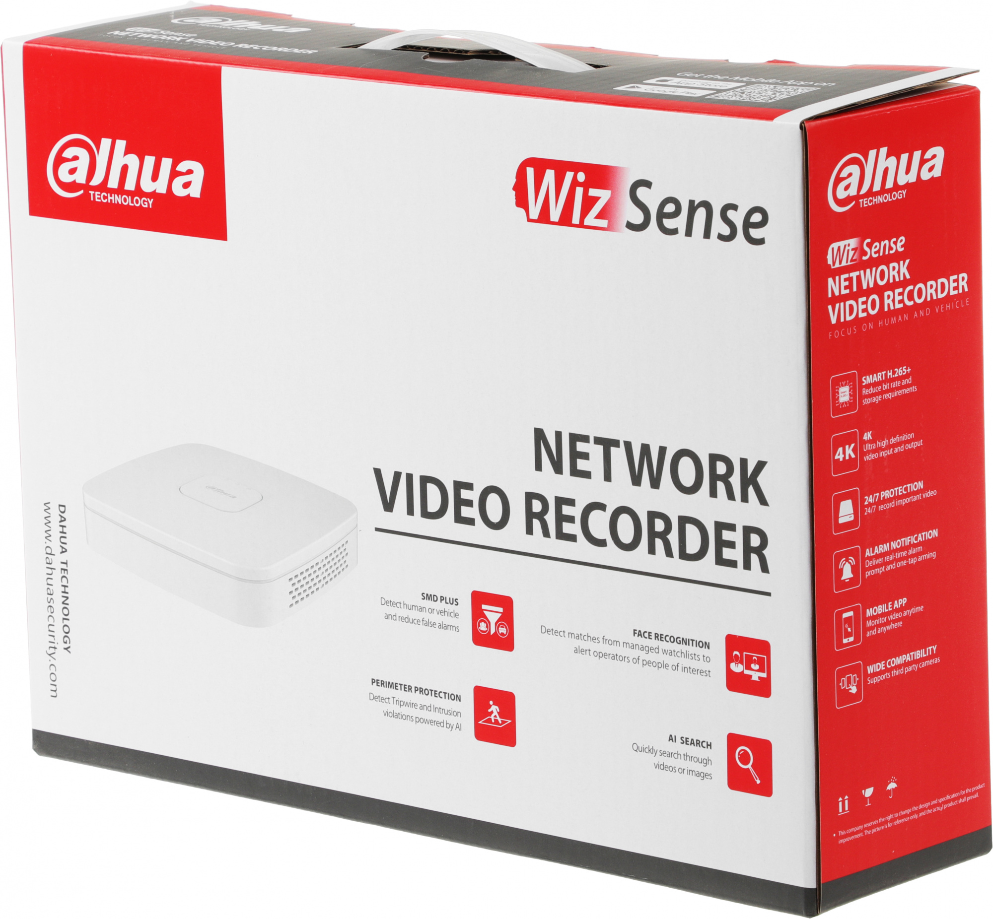 DAHUA DHI-NVR2108-I2 8-канальный IP-видеорегистратор 4K,  H.265+, видеоаналитика, входящий поток до 80Мбит/с, 1 SATA III до 10Тбайт