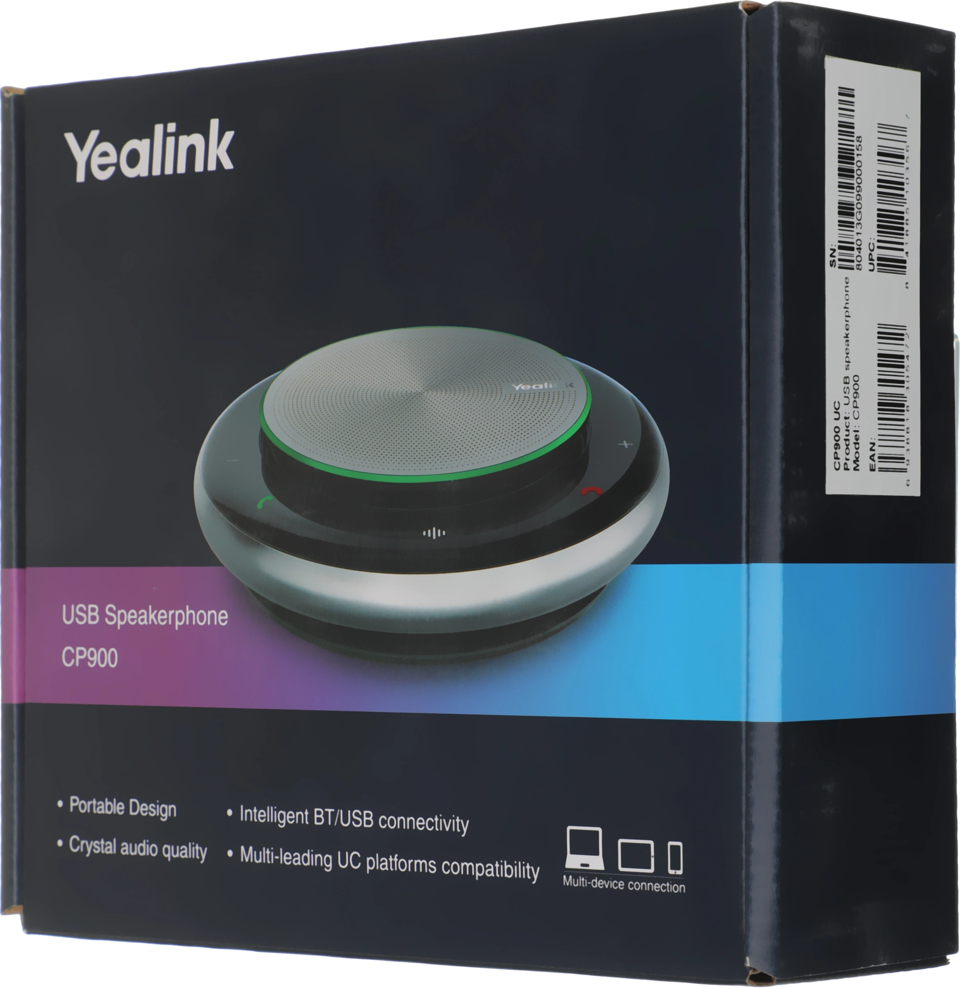 YEALINK CP900 UC, USB, Bluetooth, встроенная батарея, 6 встроенных микрофонов YEALINK CP900 UC, USB, Bluetooth, встроенная батарея, 6 встроенных микрофонов