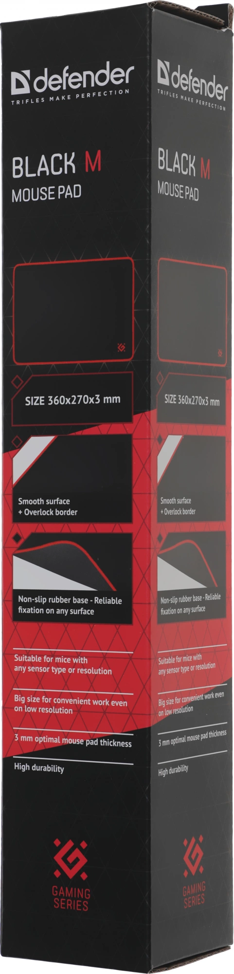 Defender Игровой коврик Black M 360x270x3 мм, ткань+резина [50560]