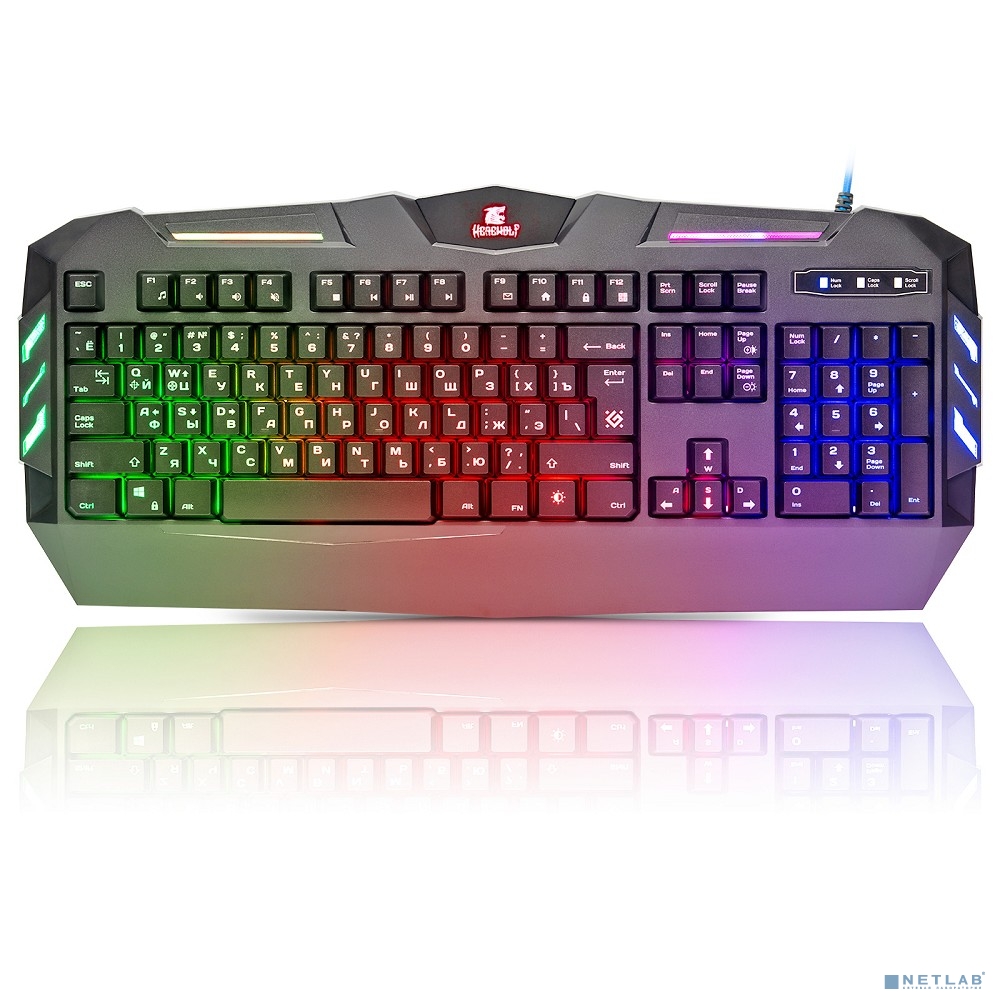 Defender Клавиатура Werewolf GK-120DL RU [45120] {Проводная игровая, RGB подсветка,19 Anti-Ghost}