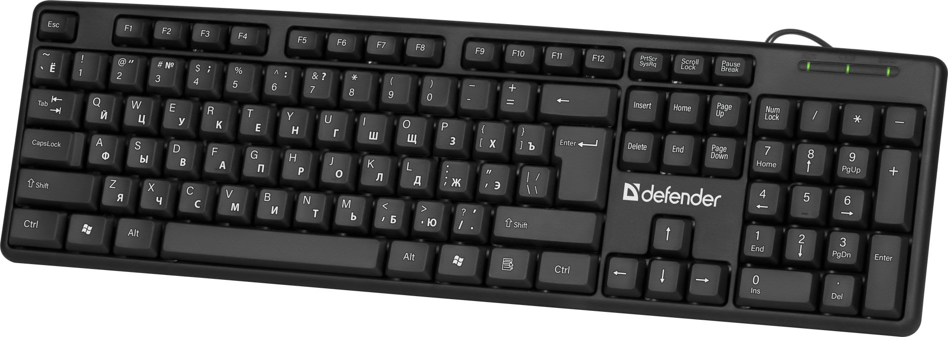 Defender Клавиатура  Element HB-520 Black USB [45522] {Проводная, 108кн.+ 3доп.}