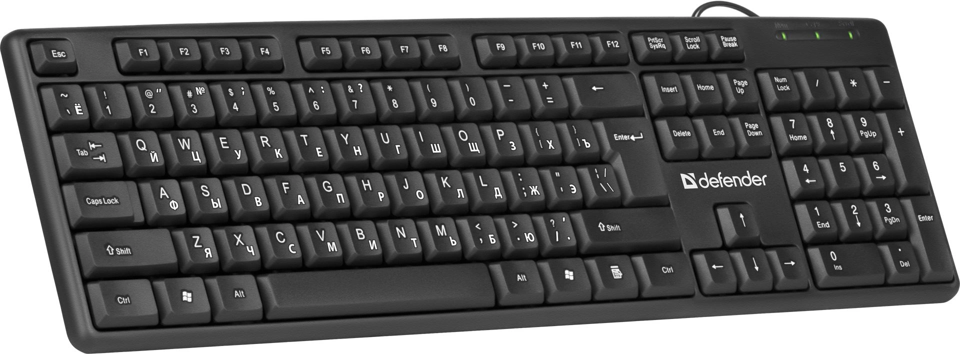 Defender Клавиатура  Element HB-520 Black USB [45522] {Проводная, 108кн.+ 3доп.}