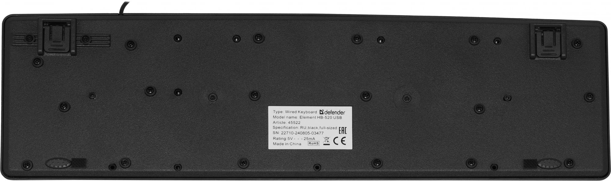 Defender Клавиатура  Element HB-520 Black USB [45522] {Проводная, 108кн.+ 3доп.}