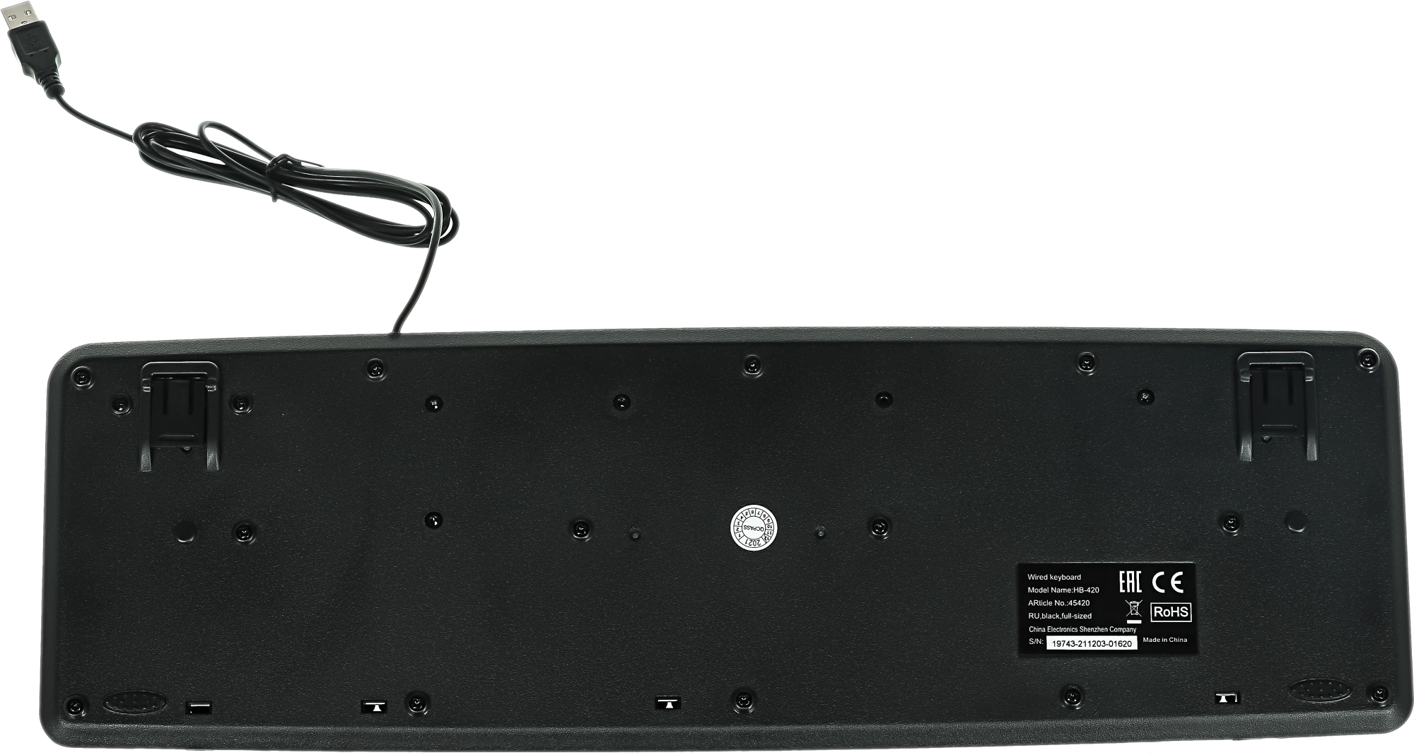 Defender Клавиатура  HB-420 RU Black USB [45420] {Проводная, полноразмерная}