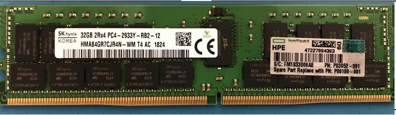 Модуль оперативной памяти P00924-H21: HPE 32GB (1x32GB) Dual Rank x4 DDR4-2933 CAS-21-21-21 Registered Smart Memory Kit (для систем с процессорами Intel)