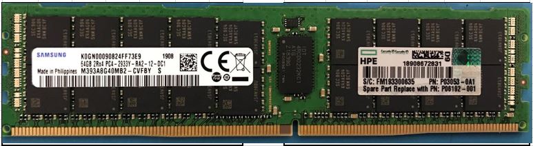 Модуль оперативной памяти P00930-H21: HPE 64GB (1x64GB) Dual Rank x4 DDR4-2933 CAS-21-21-21 Registered Smart Memory Kit (для систем с процессорами Intel)