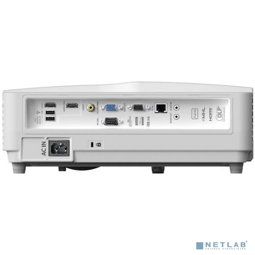Optoma W340UST Проектор {DLP, WXGA 1280x800, 4000Lm, 22000:1, 2xHDMI, MHL, USB, LAN, 1x16W speaker, 3D Ready,lamp 15000} [E1P1A1FWE1Z2]