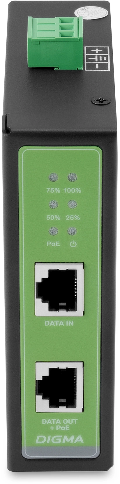 Инжектор PoE Digma DNP30W48GDXM 10/100/1000BASE-T 30Вт 37-57В(DC)