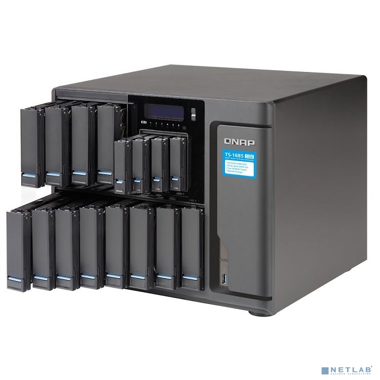 QNAP TS-1685-D1531-16G Сетевое хранилище 16-tray w/o HDD (12 x 2.5"/3.5" and 4 x 2.5" SSD slot), 6xM.2 Slot, 6-core Intel Xeon D-1531, 2.2 GHz, 16GB RAM (8GB UDIMM x 2) up to 128GB (32GBx4) QNAP TS-1685-D1531-16G Сетевое хранилище 16-tray w/o HDD (12 x 2.5"/3.5" and 4 x 2.5" SSD slot), 6xM.2 Slot, 6-core Intel Xeon D-1531, 2.2 GHz, 16GB RAM (8GB UDIMM x 2) up to 128GB (32GBx4)
