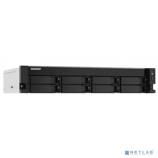 QNAP TS-873AU-RP-4G NAS 8 HDD trays, 2x 2.5 GbE, rackmount, 1 PSU. 64-bit 4-core AMD V1500B 2,2 GHz, 4 GB. RAM (1*4 GB) up to 32GB (2*16 GB), 2xPSU W/o rail kit RAIL-B02