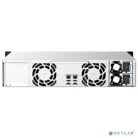 QNAP TS-873AU-RP-4G NAS 8 HDD trays, 2x 2.5 GbE, rackmount, 1 PSU. 64-bit 4-core AMD V1500B 2,2 GHz, 4 GB. RAM (1*4 GB) up to 32GB (2*16 GB), 2xPSU W/o rail kit RAIL-B02