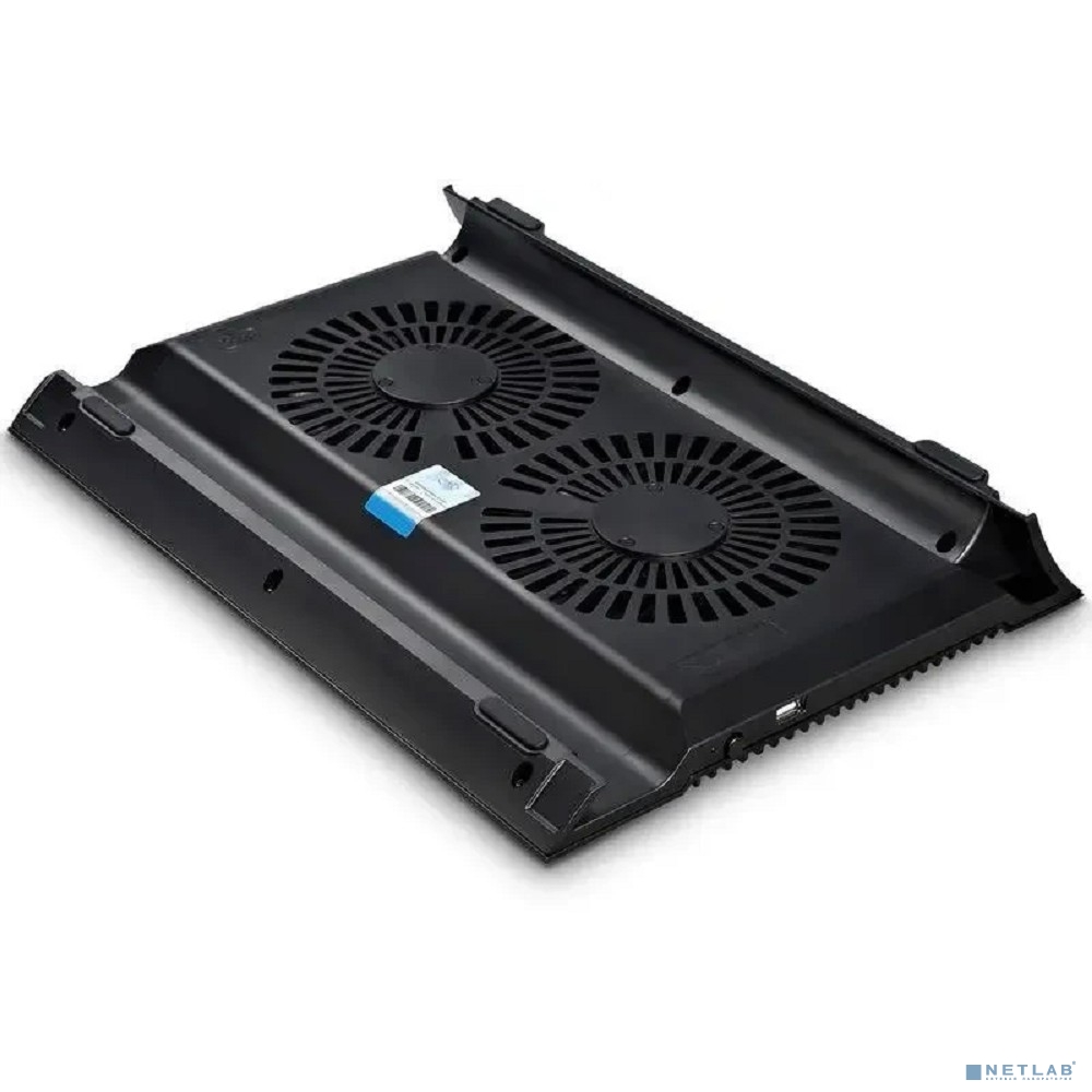 Подставка для охлаждения ноутбука DEEPCOOL N8 BLACK (8шт/кор, до 17", вентилятор 2x140мм,  алюминий, черный, 2USB ) Retail box