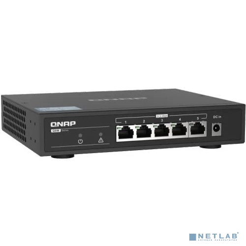 Коммутатор/ QNAP QSW-1105-5T 5-Port RJ-45 Unmanaged 2.5Gbps fanless switch, Switching Capacity 25Gbps