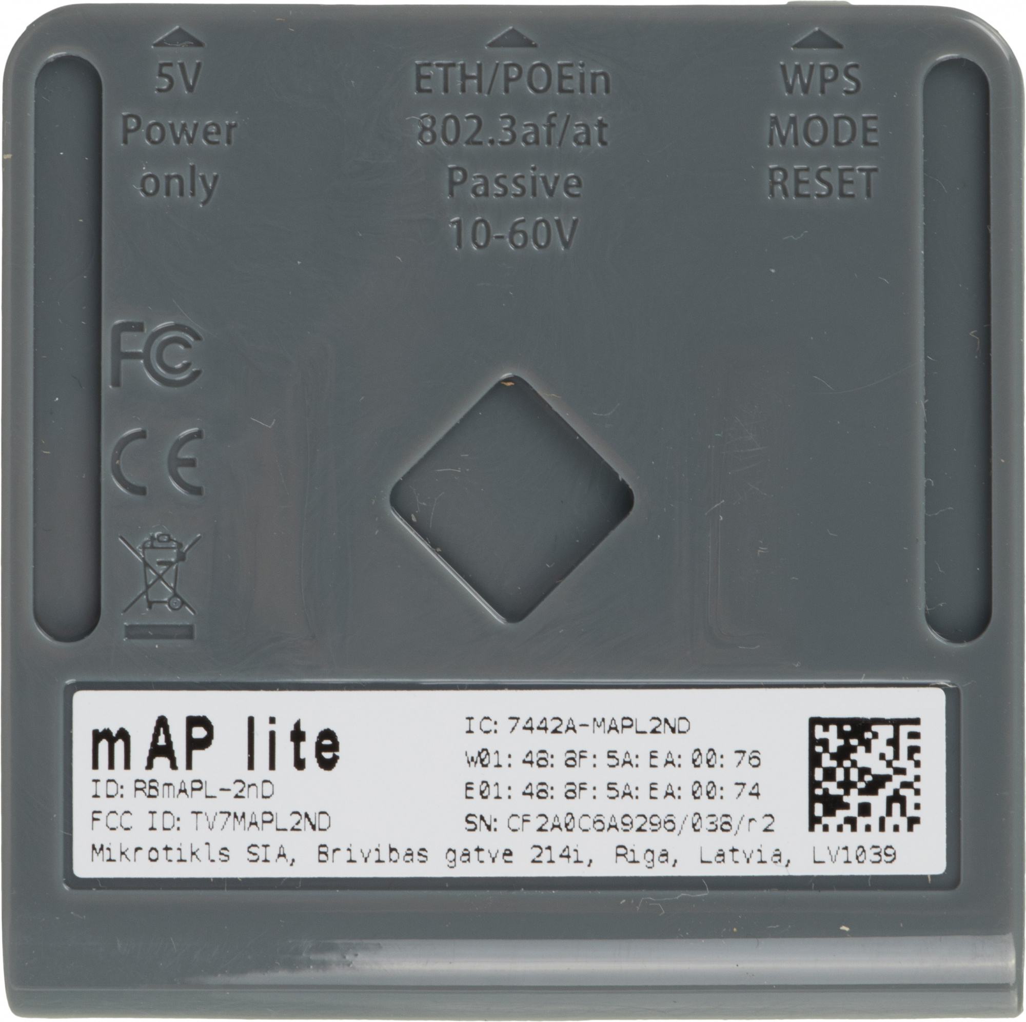 MikroTik RBmAPL-2nD Беспроводная точка доступа mAP lite 2.4 ГГц, MIMO 2x2, 22 дБм