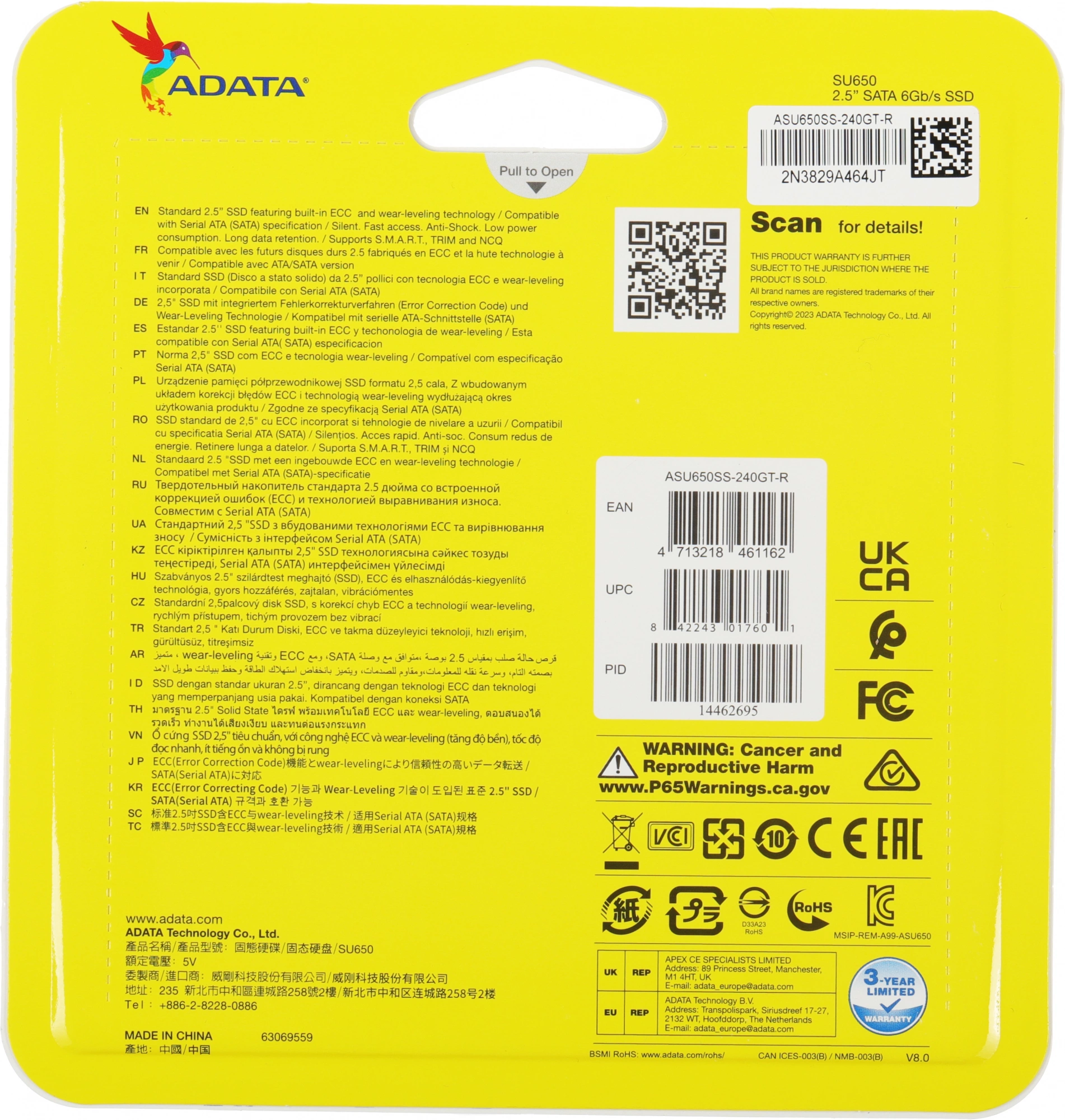 A-DATA SSD 240GB SU650 ASU650SS-240GT-R {SATA3.0} A-DATA SSD 240GB SU650 ASU650SS-240GT-R {SATA3.0}