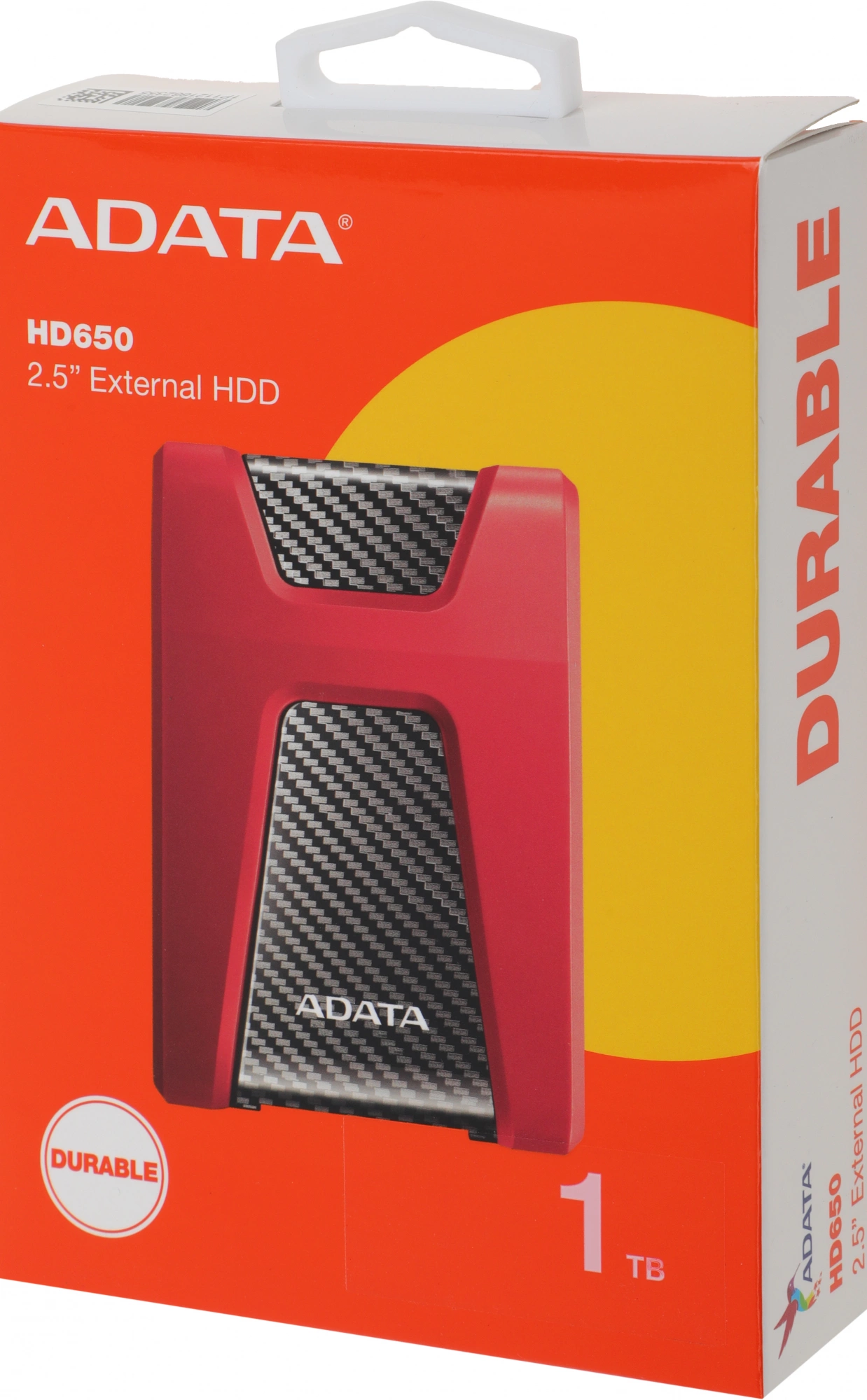 A-Data Portable HDD 1Tb HD650 AHD650-1TU31-CRD {USB 3.1, 2.5", Red} Противоударный Slim
