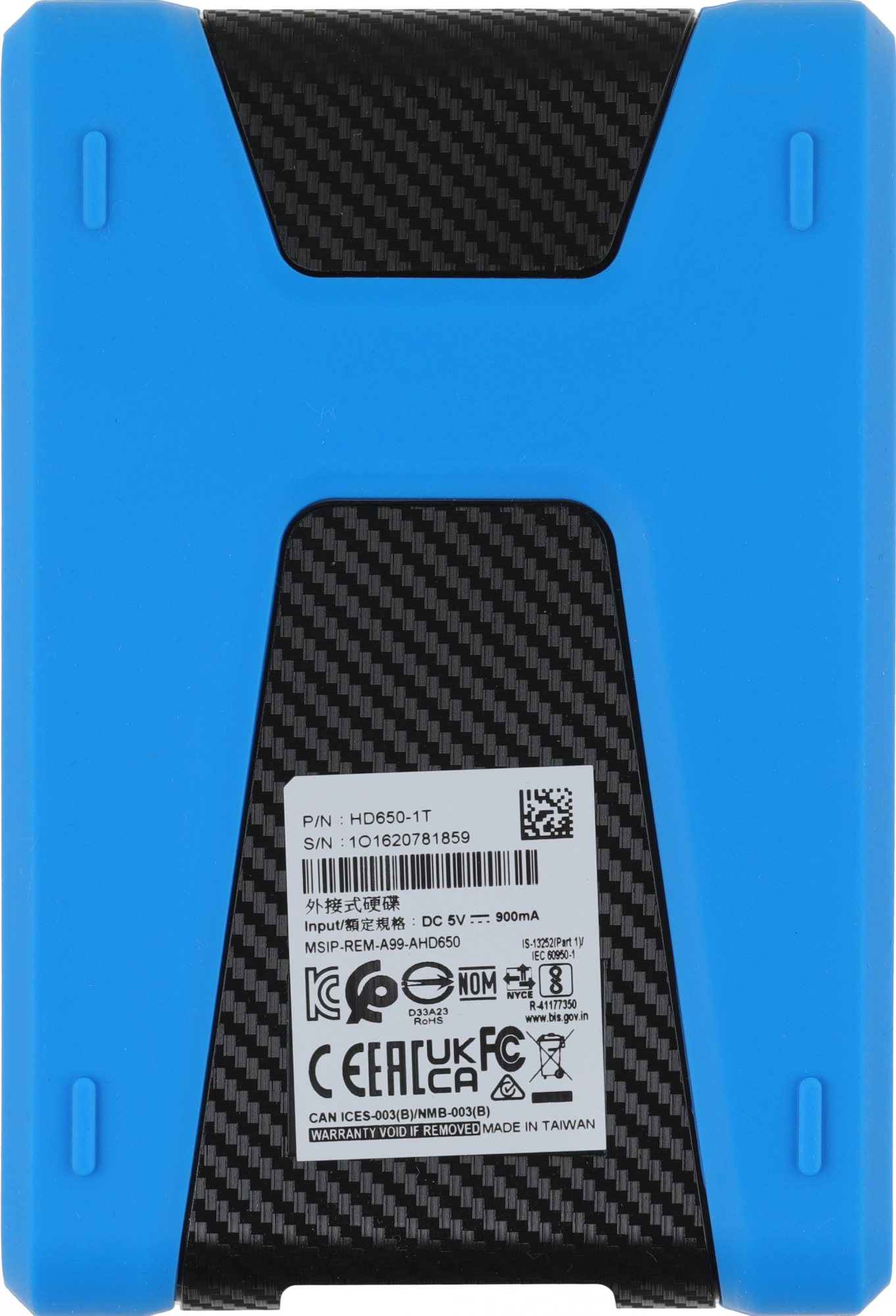 A-Data Portable HDD 1Tb HD650 AHD650-1TU31-CBL {USB 3.0, 2.5", Blue} Противоударные Slim