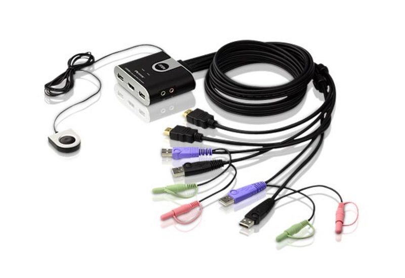 ATEN CS692(-AT/B) переключатель PETITE 2 PORT USB2.0 HDMI KVM SWITCH.