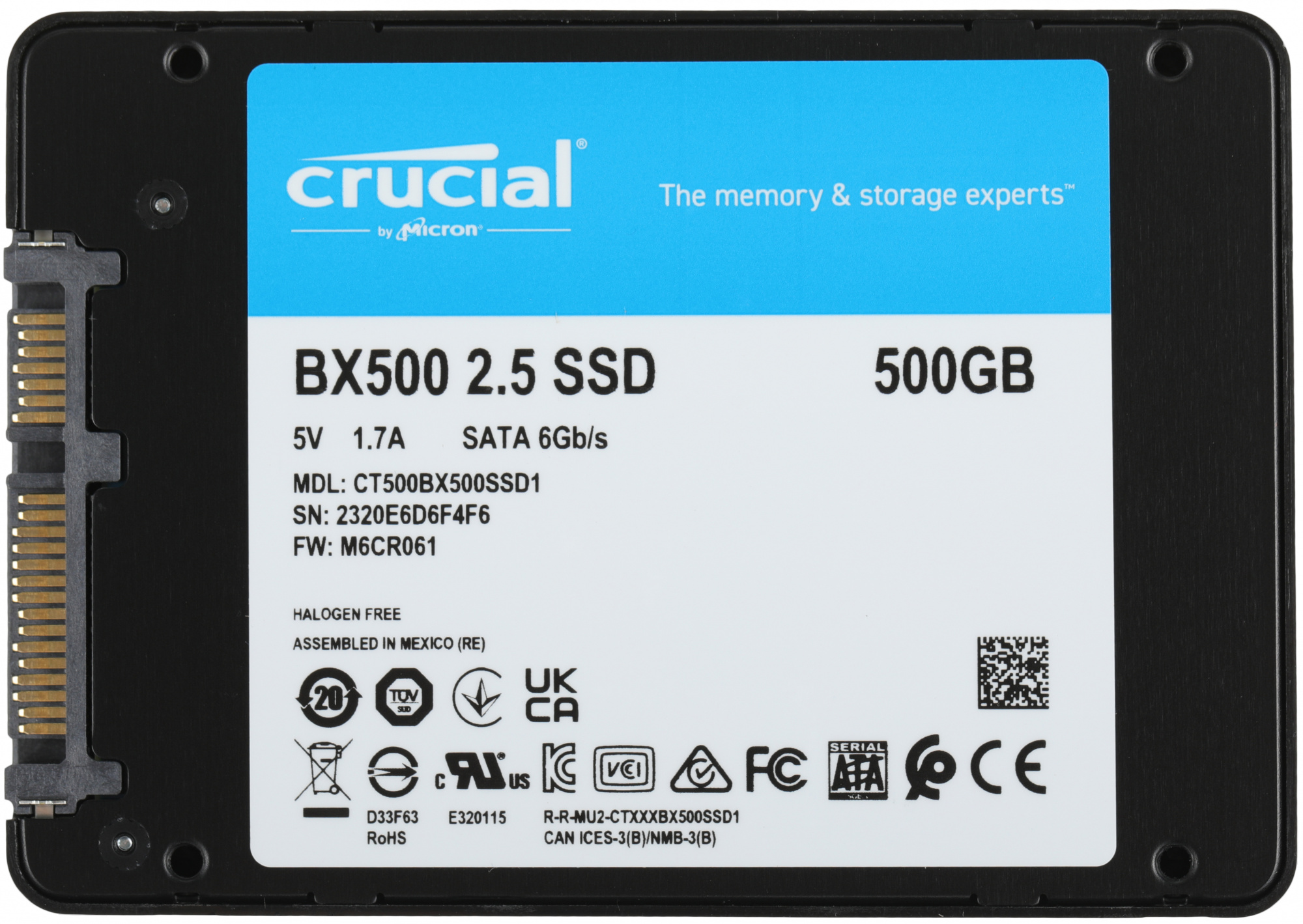Crucial SSD BX500 500GB CT500BX500SSD1 {SATA3}