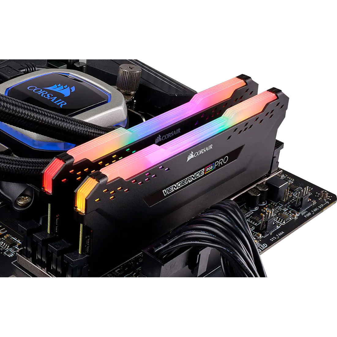 Corsair DDR4, 3600MHz 32GB 4x8GB DIMM, Unbuffered, 18-22-22-42, XMP 2.0, VENGEANCE RGB PRO Heatspreader, RGB LED, 1.35V CMW32GX4M4D3600C18