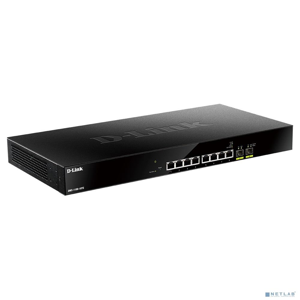 D-Link DMS-1100-10TS/A1A Настраиваемый L2 коммутатор с 8 портами 100/1000/2.5GBase-T и 2 портами 10GBase-X SFP+