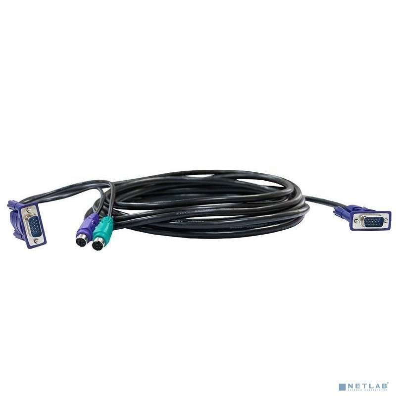 D-Link DKVM-CB/1.2M/B1A Кабель KVM длиной 1,2 м с разъемами VGA и PS/2
