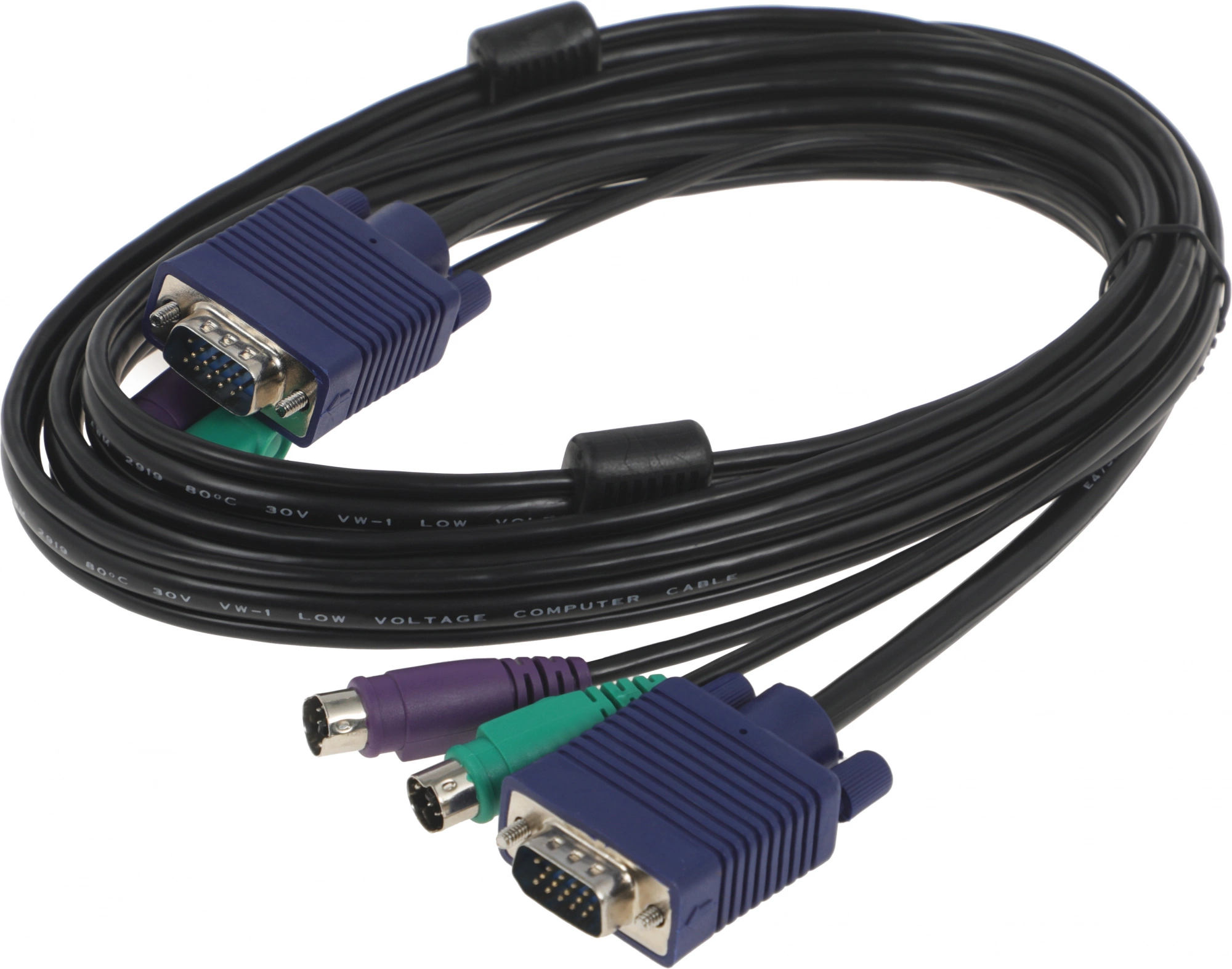 D-Link DKVM-CB/A4A Кабель KVM длиной 1,8 м с разъемами VGA и PS/2 для DKVM-4K/А