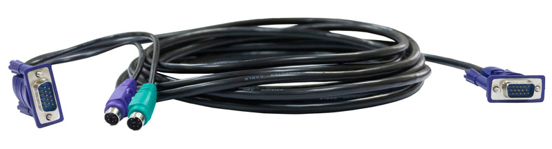 D-Link DKVM-CB/B1A Кабель KVM длиной 1,8 м с разъемами VGA и PS/2 для DKVM-4K/B