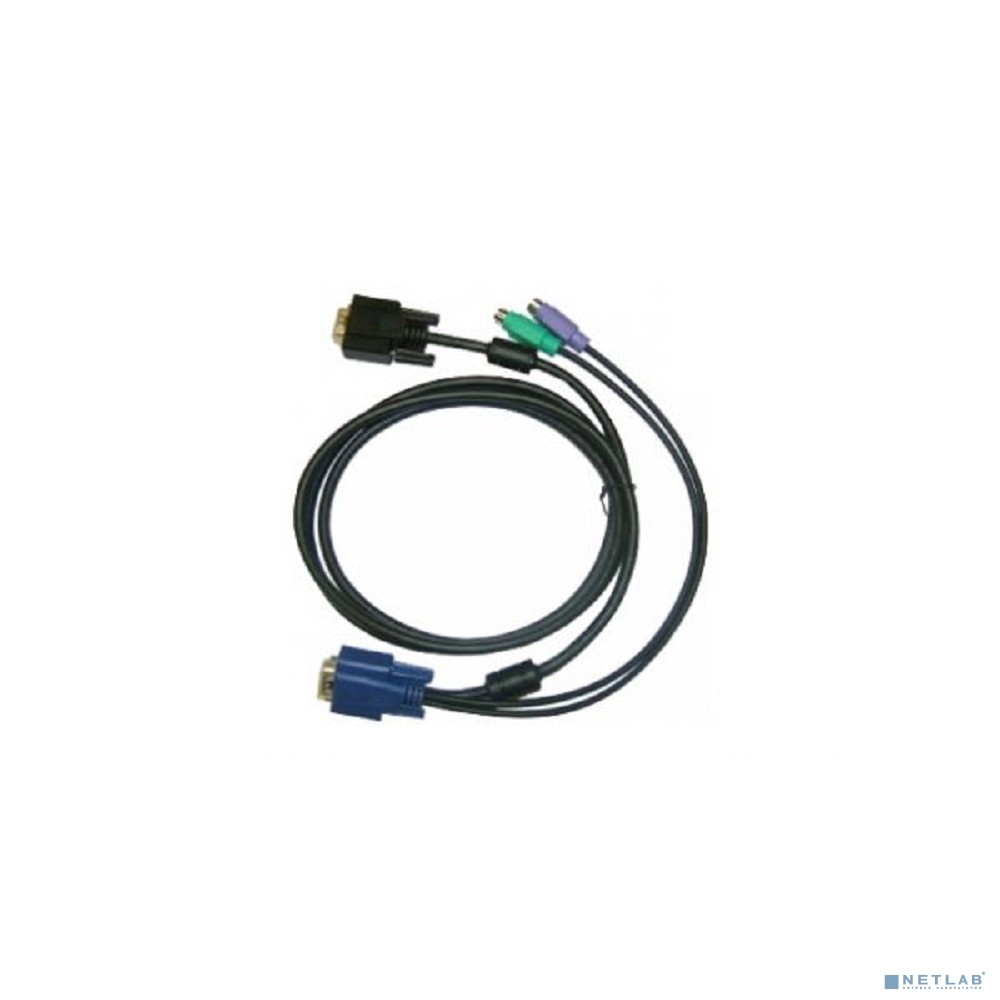 D-Link DKVM-IPCB5/10 Кабель KVM для DKVM-IP8, VGA+PS/2, 5м, 10шт в упаковке